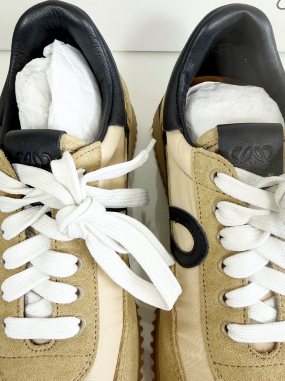 Loewe Flow Runner Suede and Leather Sneakers - Beige - Picture 10 of 14